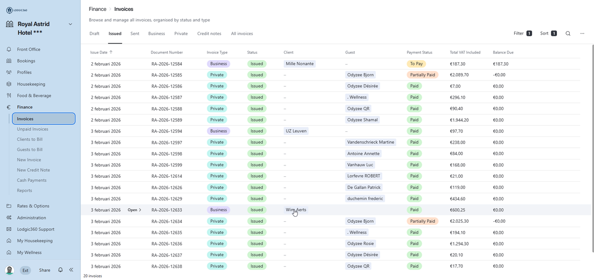 Invoicing – LODGIC360 PMS software