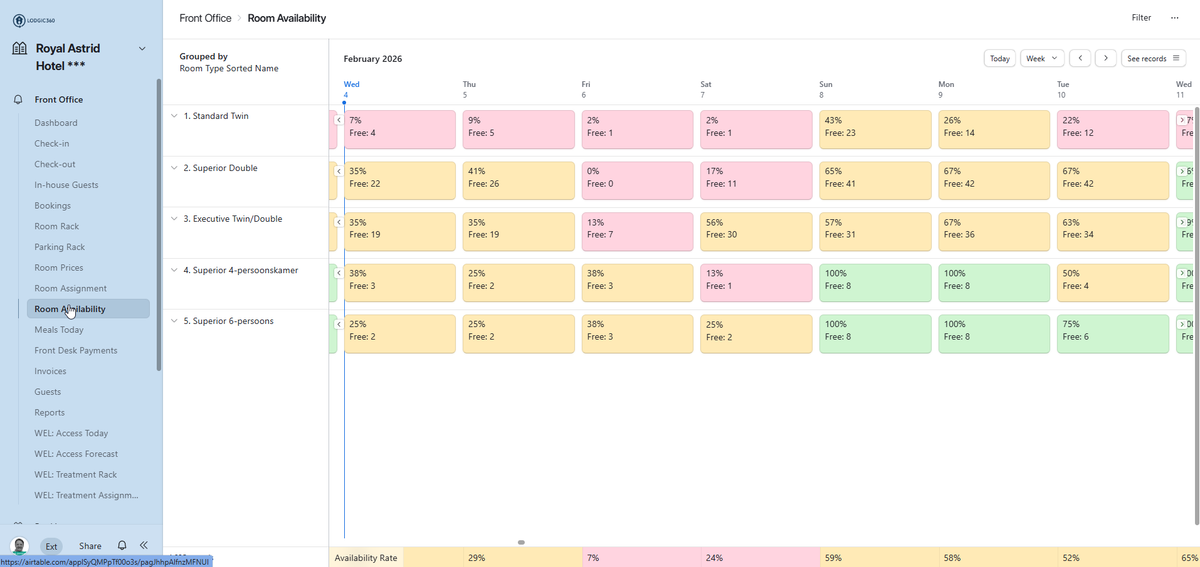 Room Availability – LODGIC360 PMS software